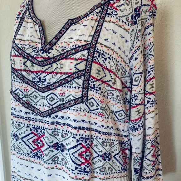 Skies Are Blue Boho Print Anthro Tunic Dress S - Picture 4 of 5